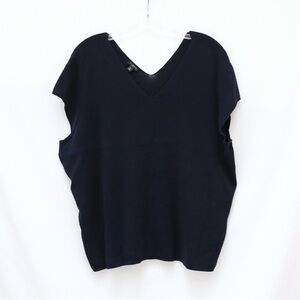 Talbots Midnight Blue Sleeveless Sweater Pullover 3X vest knit top navy classic